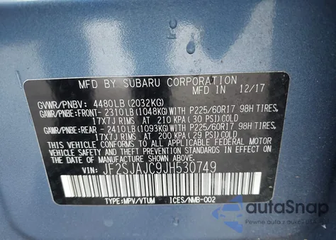 2018 Subaru Forester 2.5I Limited из США, поврежденный, VIN JF2SJAJC9JH530749